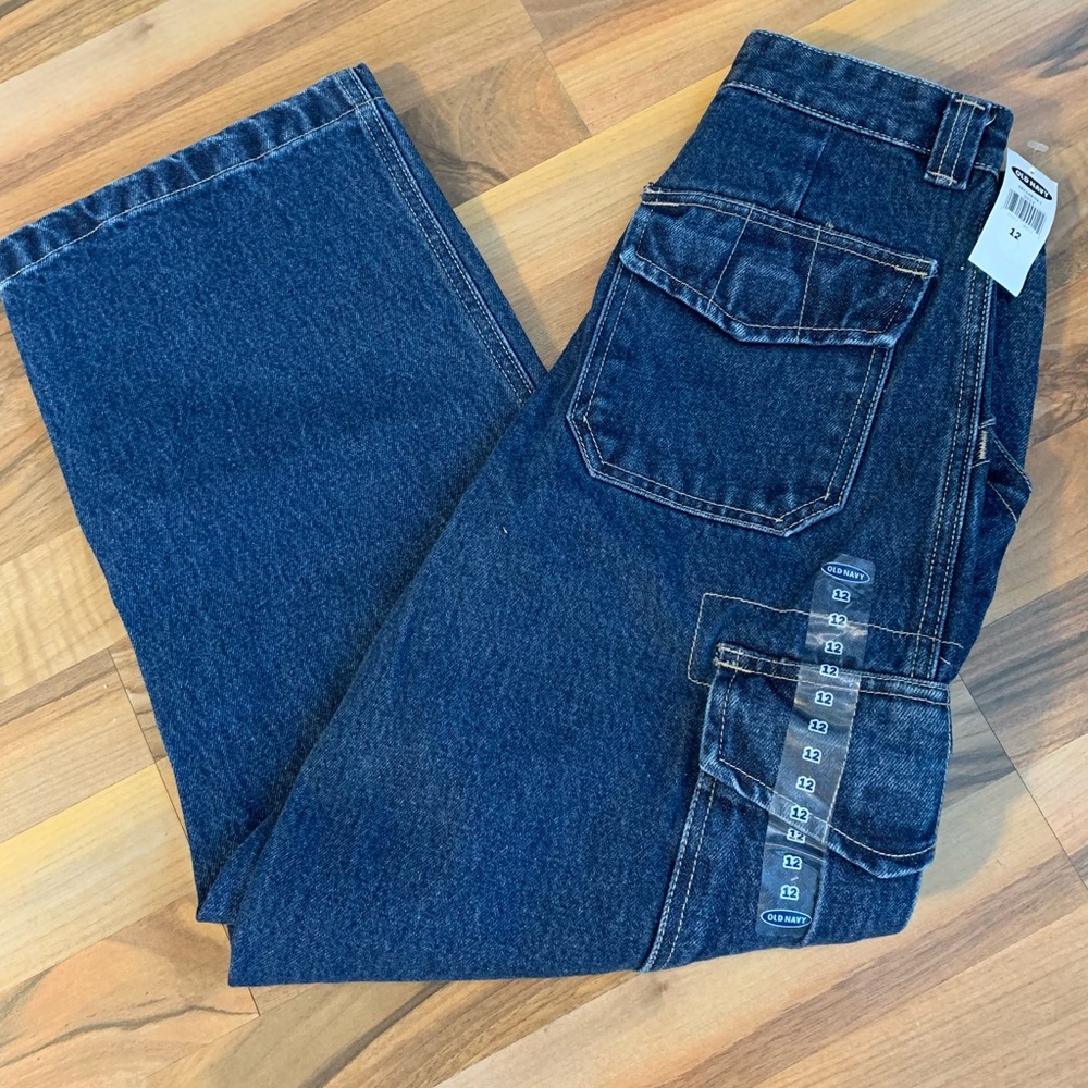 Old Navy Boys Youth Cargo Blue Jeans Size 12 New NWT